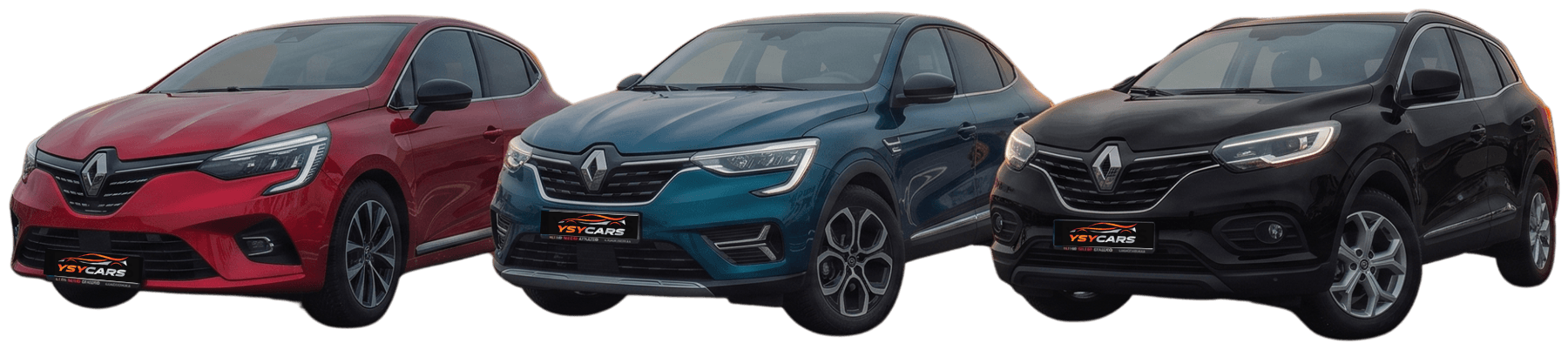 Renault Clio, Renault Arkana și Renault Kadjar din flota YSYCARS Iași